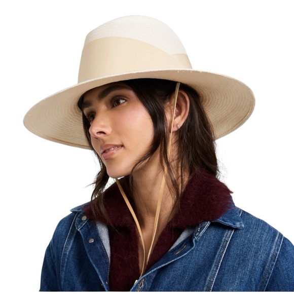 VERONICA BEARD x FREYA Gardenia White Cream Straw Field Hat Ribbon and Strap NWT - Picture 13 of 16